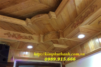 Mẫu trần gỗ tự nhiên thi công tại Bắc Ninh